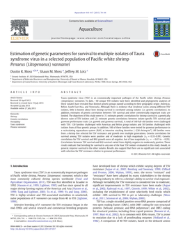 Estimation of Genetic Parameters for Survival to Multiple Isolates of Taura Syndrome Virus in a Selected Population of Pacific W