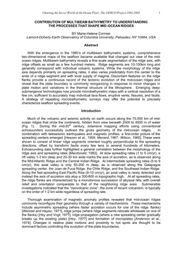 Contribution of Multibeam Bathymetry to Understanding the Processes That Shape Mid-Ocean Ridges