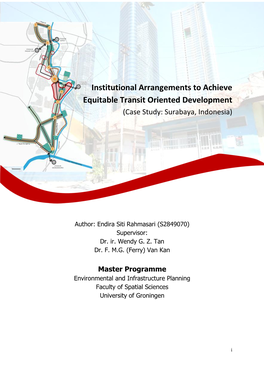 Institutional Arrangements to Achieve Equitable Transit Oriented Development (Case Study: Surabaya, Indonesia)