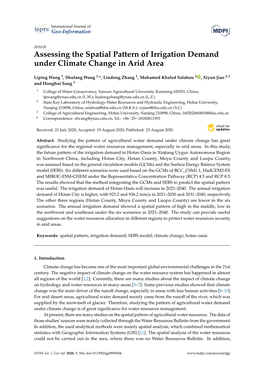 Assessing the Spatial Pattern of Irrigation Demand Under Climate Change in Arid Area