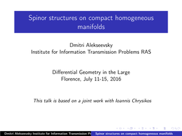 Spinor Structures on Compact Homogeneous Manifolds