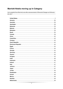 Marriott Hotels Moving up in Category