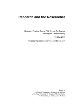 Research and the Researcher