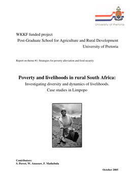 Poverty and Livelihoods in Rural South Africa: Investigating Diversity and Dynamics of Livelihoods