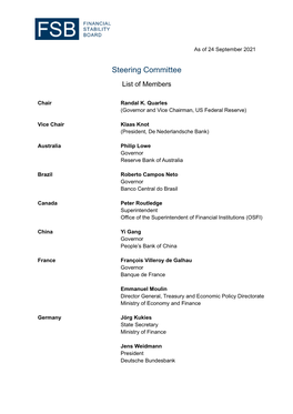 Steering Committee List of Members