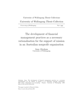 The Development of Financial Management Practices