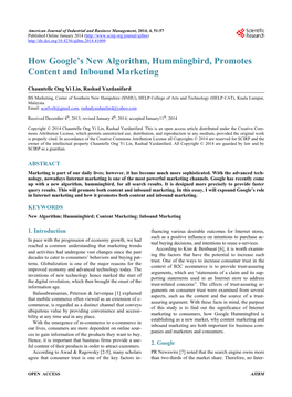 How Google's New Algorithm, Hummingbird, Promotes Content