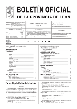 Boletín Oficial De La Provincia De León