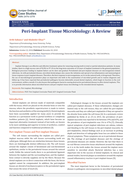 Peri-Implant Tissue Microbiology: a Review