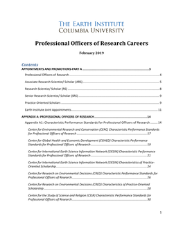 Professional Officers of Research Careers