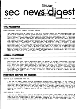 SEC News Digest, 09-08-1988