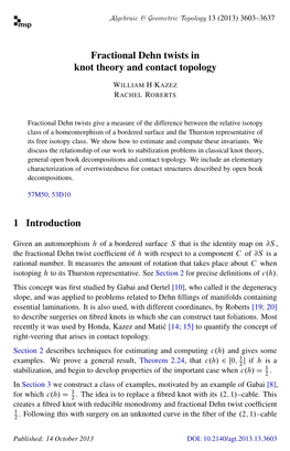 Fractional Dehn Twists in Knot Theory and Contact Topology