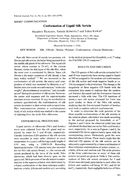 Conformation of Liquid Silk Sericin