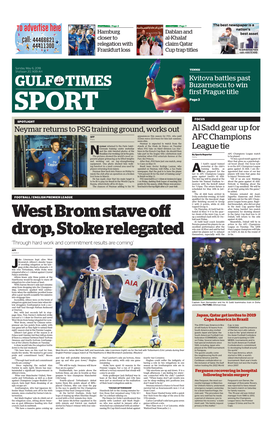 West Brom Stave Off Drop, Stoke Relegated