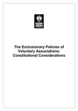 Exclusionary Policies of Voluntary Associations: Constitutional Considerations