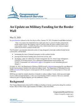 An Update on Military Funding for the Border Wall