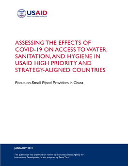 Assessing the Effects of Covid-19 on Access to Water, Sanitation, and Hygiene in Usaid High Priority and Strategy-Aligned Countries