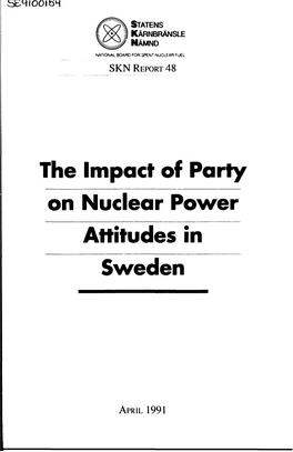 The Impact of Party on Nuclear Power Attitudes in Sweden