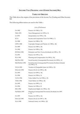 Income Tax (Trading and Other Income) Bill