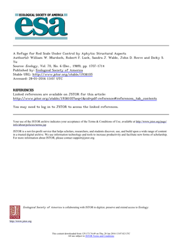 A Refuge for Red Scale Under Control by Aphytis: Structural Aspects Author(S): William W