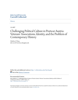 Challenging Political Culture in Postwar Austria