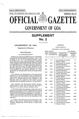GOVERNMENT of GOA SUPPLEMENT No.2