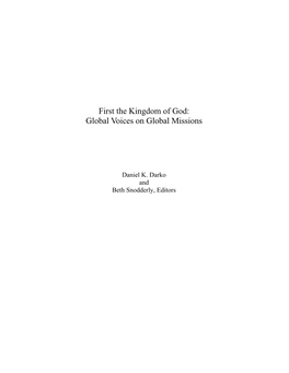 First the Kingdom of God: Global Voices on Global Missions