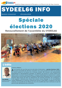 SYDEEL66 INFO Bulletin Trimestriel #Octobre2020 Spéciale Élections 2020 Renouvellement De L’Assemblée Du SYDEEL66