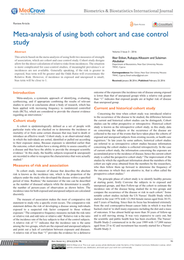 Etikan İ, Alkassim R, Abubakar S. Meta–Analysis of Using Both