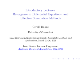 Resurgence in Differential Equations, and Effective Summation Methods