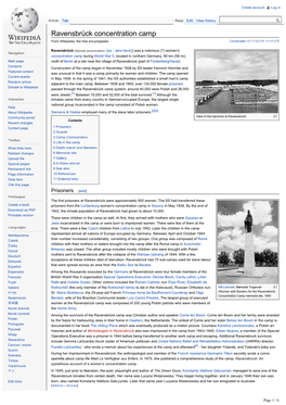 Ravensbrück Concentration Camp from Wikipedia, the Free Encyclopedia Coordinates: 53°11′20.4″N 13°10′12″E