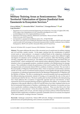Sardinia) from † Easements to Ecosystem Services