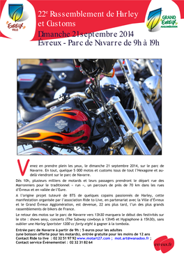 22E Rassemblement De Harley Et Customs Dimanche 21 Septembre