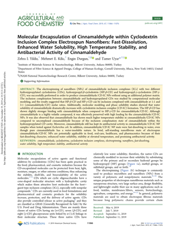 Molecular Encapsulation of Cinnamaldehyde Within