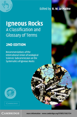 Igneous Rocks: a Classification and Glossary of Terms