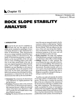 Rock Slope Stability Analysis