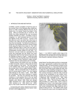 The Santa Cruz Eddy: Observations and Numerical Simulations