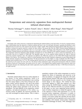 Temperature and Emissivity Separation from Multispectral Thermal Infrared Observations