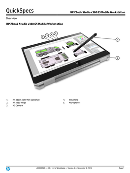 HP Zbook Studio X360 G5 Mobile Workstation