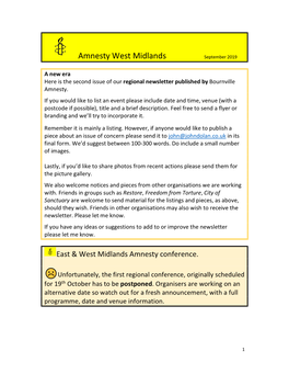 Amnesty West Midlands September 2019.Pdf