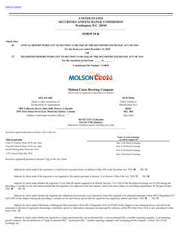 FORM 10-K Molson Coors Brewing Company