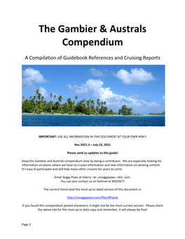 The Gambiers and Australs Compendium
