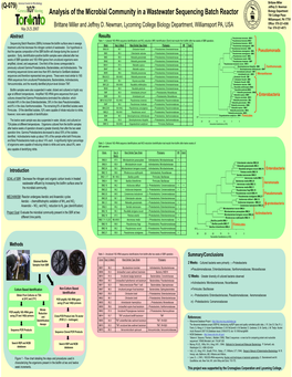 Analysis of the Microbial Community in a Wastewater Sequencing Batch Reactor