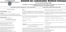 Amtsblatt Des Landratsamtes Weilheim-Schongau Nr