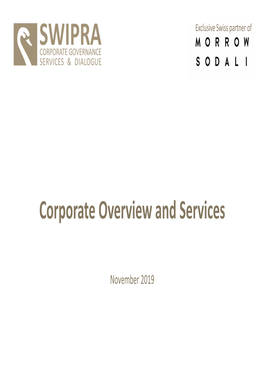 Corporate Overview and Services