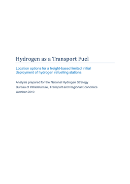 Hydrogen As a Transport Fuel