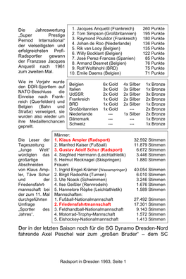 1963, Seite 1 Dynamo Berlin – Gewechselt Und Wurde Mit Dessen 4