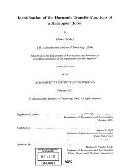 Identification of the Harmonic Transfer Functions of a Helicopter Rotor