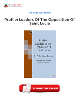 Review (PDF) Profile: Leaders of the Opposition of Saint Lucia