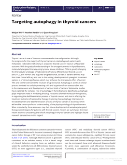 Targeting Autophagy in Thyroid Cancers